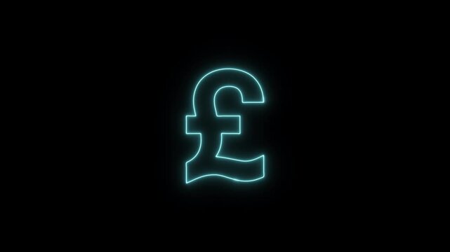 pound currency symbol on black background	