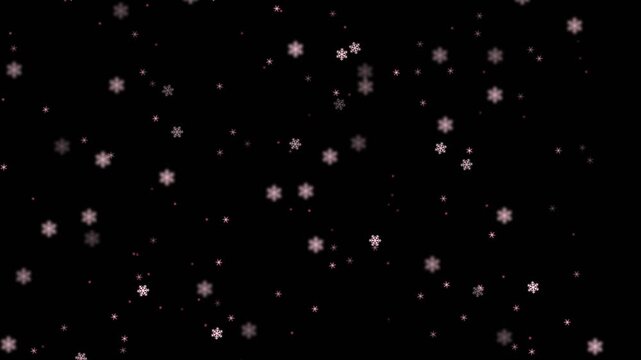 Falling soft pink snowflakes seasonal winter motion background