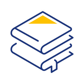 Book stack icon. Education and textbook line symbol. Color.