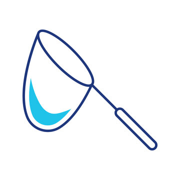 Fish net icon. Outdoor and fishing equipment line symbol. Color.