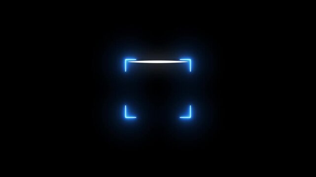 Barcode scanner QR code Neon shine Icon animation isolated on black background, QR Code Scanner Animation on green screen. Futuristic barcode quick-response code scanning Bar. scan any Documents 