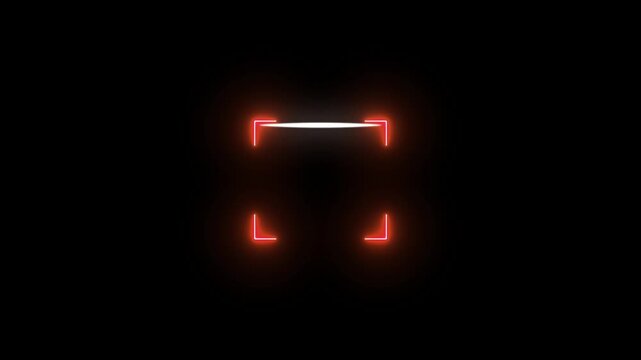 Barcode scanner QR code Neon shine Icon animation isolated on black background, QR Code Scanner Animation on green screen. Futuristic barcode quick-response code scanning Bar. scan any Documents 