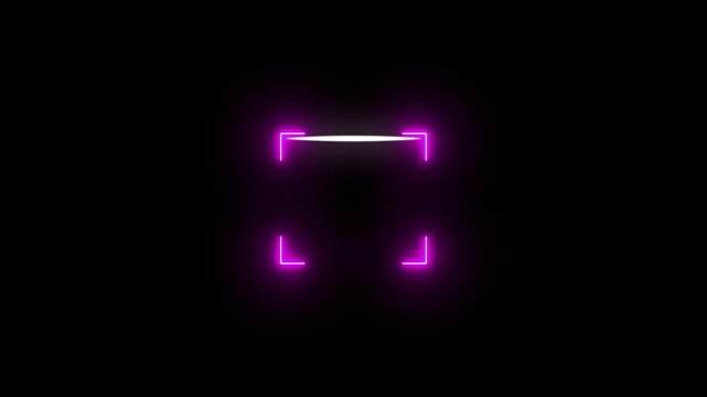 Barcode scanner QR code Neon shine Icon animation isolated on black background, QR Code Scanner Animation on green screen. Futuristic barcode quick-response code scanning Bar. scan any Documents 