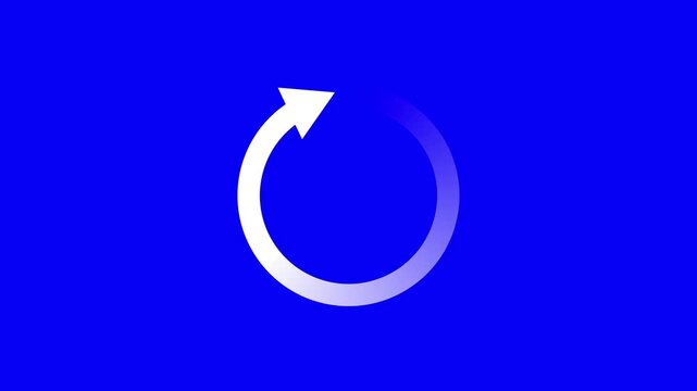 Circular arrow refresh icon, Loading screen animation - Animated spinning wheel icon, 4k