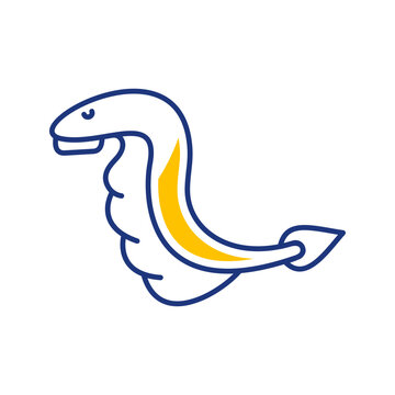 Lamprey fish icon. Animals and jawless fish line symbol. Color.