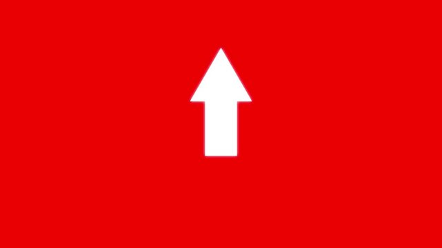 Up direction animated arrow animated on black background.