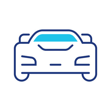 Race car icon. Sports and motorsport line symbol. Color.