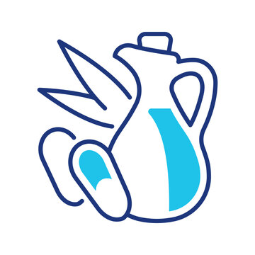 Rice oil icon. Food and cooking oil line symbol. Color.
