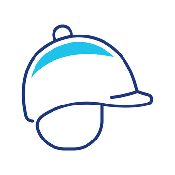 Riding helmet icon. Sports and equestrian line symbol. Color.