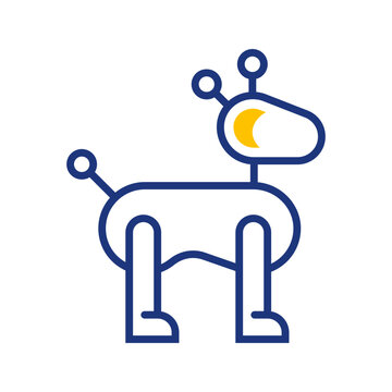 Robot pet icon. Technology and consumer robotics line symbol. Color.