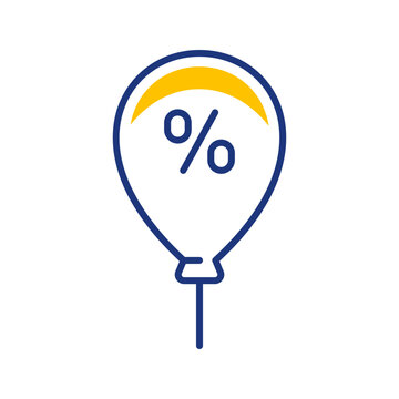 Sale balloon icon. Business and promotion line symbol. Color.