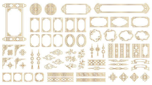 Chinese traditional decorative frames and borders.