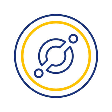Crypto coin icon. Business and cryptocurrency line symbol. Color.