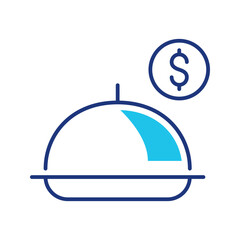 Fototapeta premium Meal price icon. Business and menu pricing line symbol. Color.