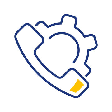 Phone support icon. Business and technical support line symbol. Color.