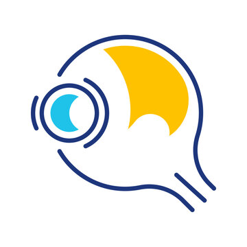 Eye prosthesis icon. Healthcare and ocular prosthetics line symbol. Color.