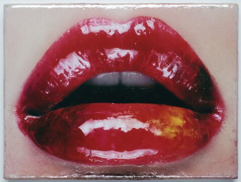 Colourful encaustic hookers lips