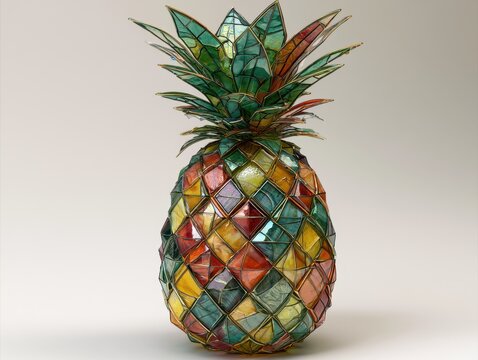 Stained glass pineapple