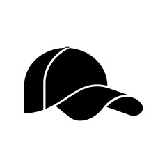 Fototapeta premium Black Baseball Cap Silhouette Icon