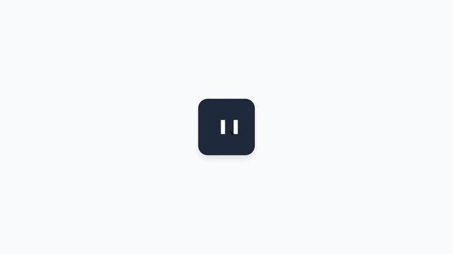 Minimalist play and pause button icon on a white background.
