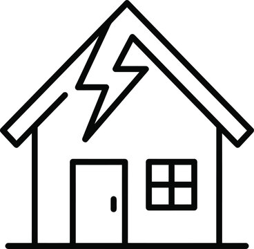 House struck by lightning damage icon