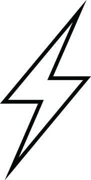 Bold lightning bolt icon black and white design