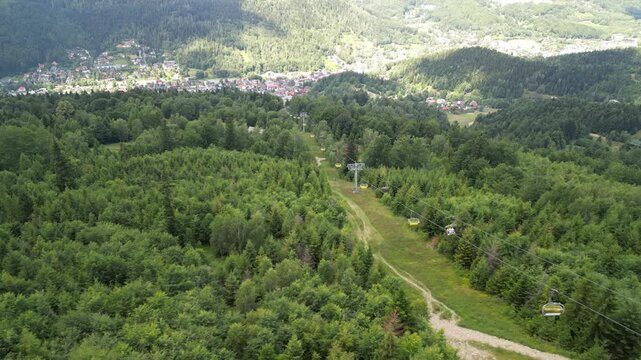 Skrzyczne - Polska
Szczyt najwyższej g&oacute;ry Beskidu Śląskiego Skrzycznego 1257 m n.p.m. nagrana z drona. Piękne ujęcia z powietrza, szczyt, masz telekomunikacyjny, chmury i okoliczne szczyty, kolejka li