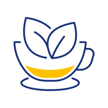 Herbal tea icon. Food and tea line symbol. Color.