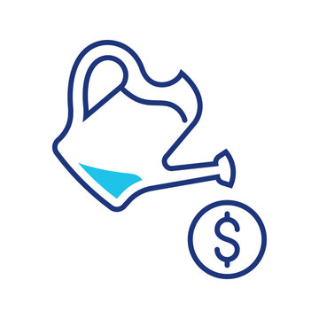 Investment growth icon. Business and investment line symbol. Color.