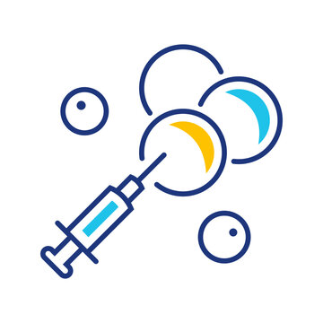 Ivf treatment icon. Healthcare and assisted reproduction line symbol. Color.
