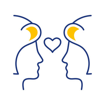 Lesbian couple icon. Society and lgbt line symbol. Color.