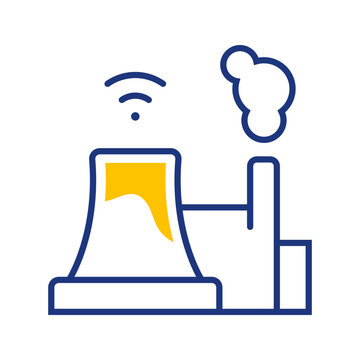 Factory automation icon. Industry and industrial iot line symbol. Color.
