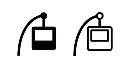 Cable Car Icon Black Silhouette and Outline © liubomir118809