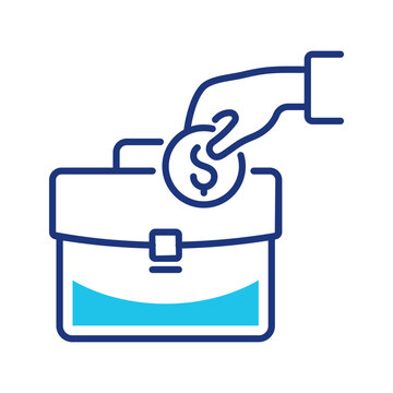 Business investment icon. Business and funding line symbol. Color.