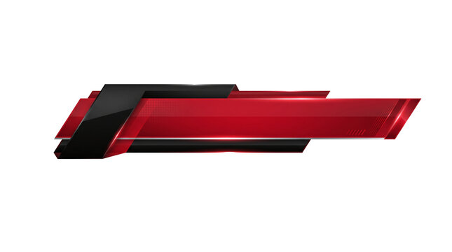 Red and Black Glossy Lower Third Isolated