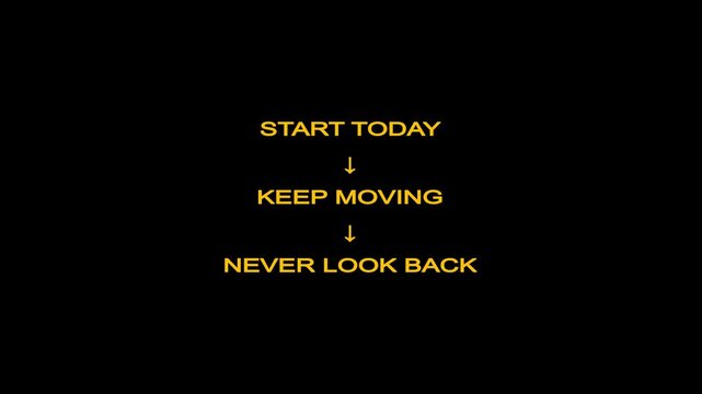 Start Today Keep Moving Never Look Back &ndash; Motivational Typography Animation