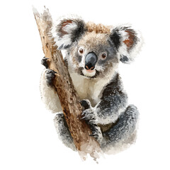 Koala watercolor vector, hand-painted style, high-quality illustration isolated on white background. © Cooper