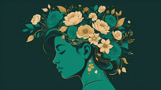 Creative Mind and Mental Health Concept Minimalist Illustration
