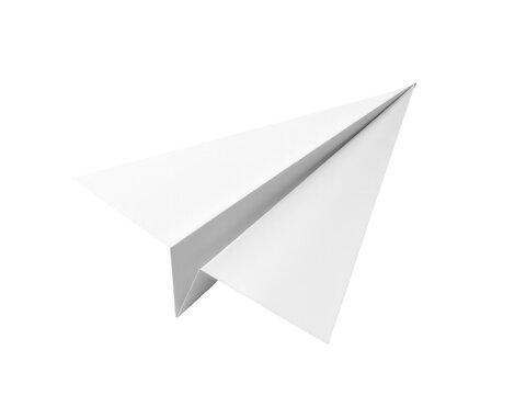 A simple yet elegant design of a white paper airplane in mid-flight