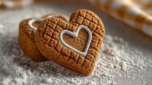 Heartshaped cookie cutter for baking and decorating dough