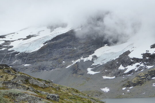 Gletscher an Norwegische Landschaftsroute Sognefjellet (FV 55)