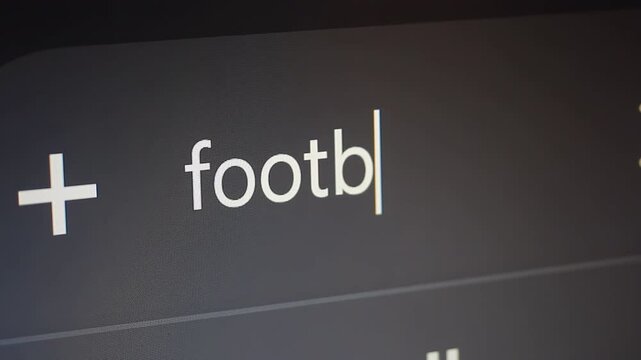 Typing Football In An Internet Search Bar