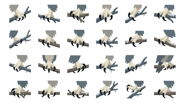 Eagle claws and talons gripping wooden branches.