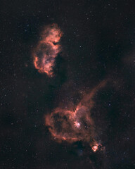 The Heart and Soul Nebula. Located in the constellation Cassiopeia. This photo shows both the heart nebula and the soul nebula, photo was taken from a backyard in Massachusetts. © Matthew