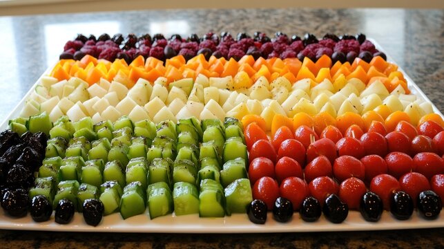 Colorful fruit and vegetable platter