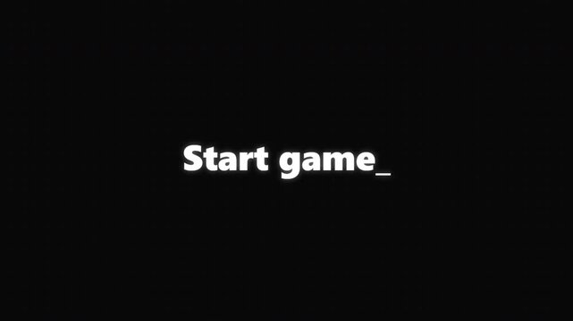 8bit Retro Start Game Typing Animation with Blinking Underscore