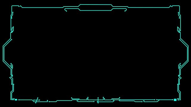 Hud Frame Digital Technology Sci-fi Frame Interface. HUD concept design of frame with brackets, equalizers, data, futuristic elements. overlay template futuristic cyber frame ant begruntle black
