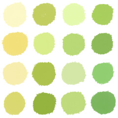 Hand drawn textured green circle memo pad sticker set © Dallae_unnie