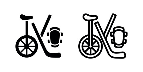 Unicycle Hockey Equipment Icons © liubomir118809