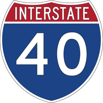 Interstate 40 Sign Icon Highway Vector Symbol I-40